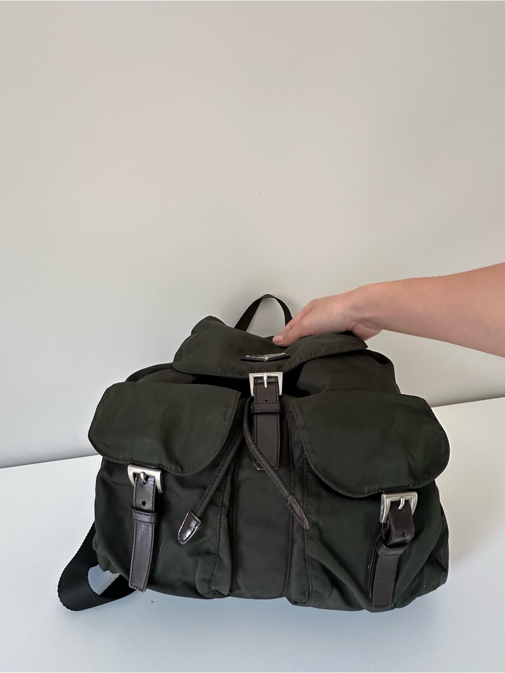 Prada Dark Green Nylon Backpack - Picture 5 of 9
